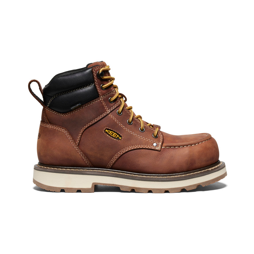 Men's Cincinnati 6" Waterproof 90° Heel Boot (Carbon Toe) | Tuscan Red/Sandshell