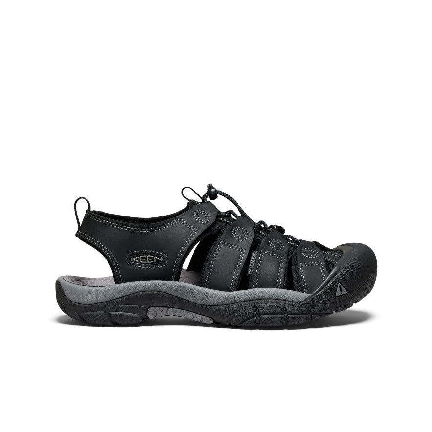 Men's Newport Leather Sandal | Black/Steel Grey