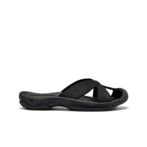 Women's Bali Leather Slide Sandal  |  Black/Black