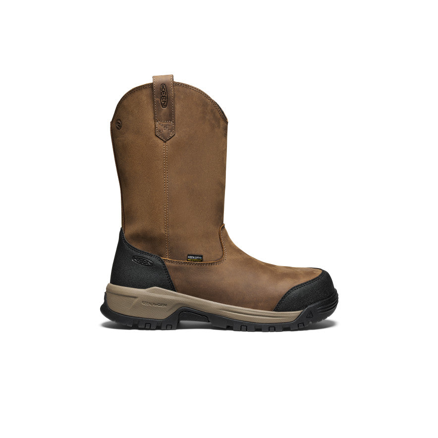 Men's Evanston Pull-On Waterproof Boot (Carbon Toe) | Bison/Black