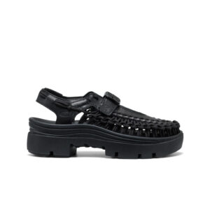 All Gender UNEEK PLT Mary Jane Sneaker  |  Black Smooth Lea