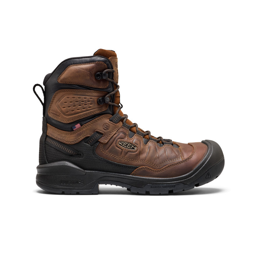 Men's Targhee IV 8" Insulated Waterproof Work Boot (Carbon Toe) | Bison/Black